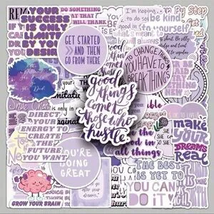50 Pcs Purple Positive Motivational Sticker Set