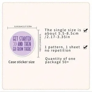 50 Pcs Purple Positive Motivational Sticker Set