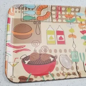 50's - 60’s Style BAR-B-Q Serving Tray Approximately 12" × 9" Vintage 70's RARE