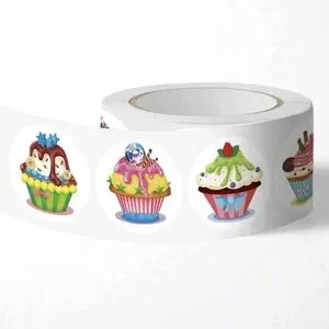 500 Cupcake Sticker Roll