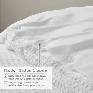 510 Design White Waffle Weave Duvet Set