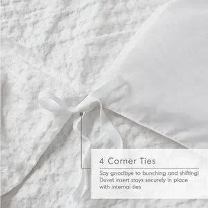 510 Design White Waffle Weave Duvet Set