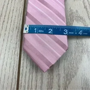 513 - Calvin Klein Tie Pink Stripes CK21100205 Silk Blend MSRP $69.50