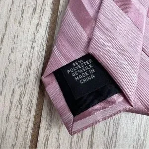513 - Calvin Klein Tie Pink Stripes CK21100205 Silk Blend MSRP $69.50