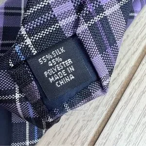 553 - Tommy Hilfiger Tie Purple Blue Plaid 527 TL21100041 Silk Blend $69.50