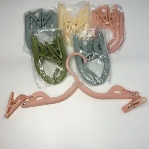 6 Foldable Travel Hangers Portable Folding Collapsible Clothes Drying Rack Clips