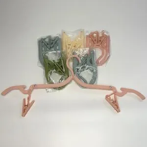 6 Foldable Travel Hangers Portable Folding Collapsible Clothes Drying Rack Clips