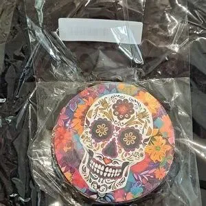 6-Pack Dio de los Muertos Skull Coasters Floral Skull
