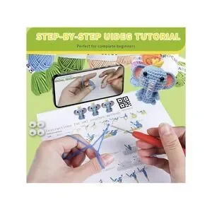 6Pcs Crochet Kit For Beginners Crochet Animal Kits DIY Craft For Adults/Kids NEW
