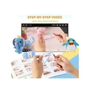 6Pcs Crochet Kit For Beginners Crochet Animal Kits DIY Craft For Adults/Kids NEW