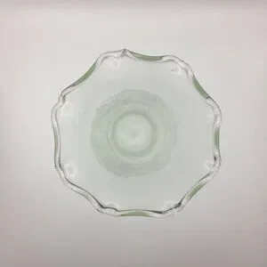 7.5" Crackle Ice Glass Vase Narrow Neck Wavy Fishbowl Mouth Classic Home Decor
