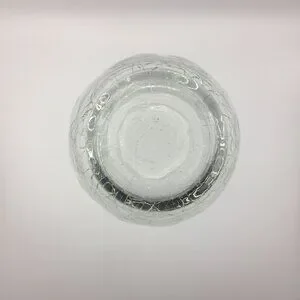 7.5" Crackle Ice Glass Vase Narrow Neck Wavy Fishbowl Mouth Classic Home Decor