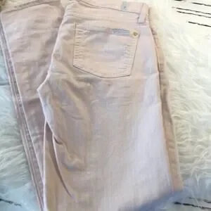 7 For All Mankind Pink Cigarette Distressed Destroyed Slim Slimming Size 26