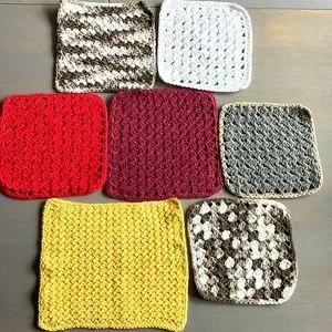 7 Hand Crafted Crochet Washcloths Crochet Dishcloths 100% Cotton