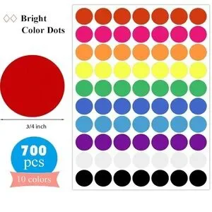 700 Pcs Dot Stickers 3/4 Inch Color Coding Labels