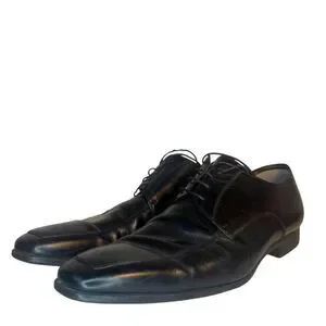$700 Santoni Italian Leather Dress Shoes 8.5 Prichard Apron Toe Derby Oxford