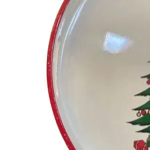 70s Vintage Round Acrylic Christmas Tray with Handles White 13.5” Diameter