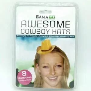 8 Mini Cowboy Hat Party Hats Photo Booth Prop Party Favors Fun Paper Cardstock