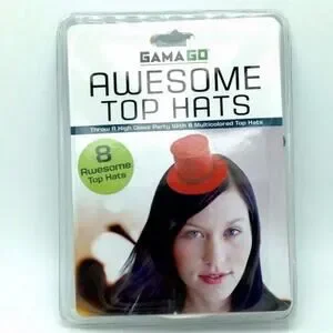 8 Mini Top Hat Party Hats Photo Booth Prop Party Favors Fun Paper Cardstock