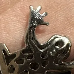 925 Black And Clear Diamond Frog Pendant Necklace