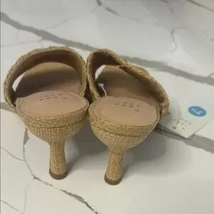 A New Day Women's Beige Woven Slide Sandals