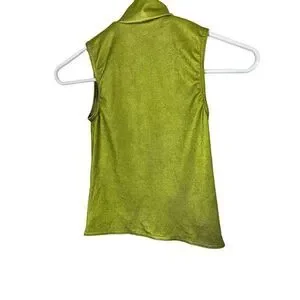 A Wish Come True Metallic Green Vest Dance Costume Size S Unisex Child Zip Up