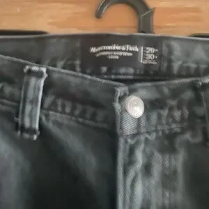 Abercrombie & Fitch A&F Black Authentic Rigid Denim Loose Jeans 29W X 30L