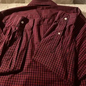 Abercrombie & Fitch Men's (XLg) Preppy Burgundy And Navy Plaid Button Down Shirt