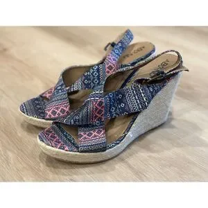 Abound Women's Espadrille Wedge Tribal Sandals Size 12M