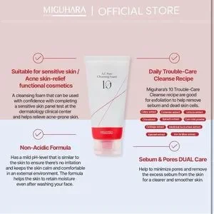 AC Pore Cleansing Foam Korean Skincare Face Wash 120 Ml (4.05 Oz) MIGUHARA