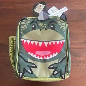 Accessory Innovations Roar Kids' Lunch Bag Green Frog Animal Print Activity Bag