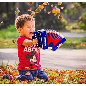 Accordion Instrument Toys 10 Keys Button Small Accordion Music Kids NEW #Toy26