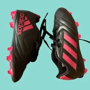 Adidas Kids Soccer/Baseball Cleats Black/Pink size 10 1/2 K Adidas Kids Soccer/Baseball Cleats Black/Pink size 10 1/2 K