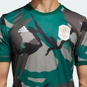 Adidas Nashville SC Camo Green Pre-Match MLS Soccer NWT Jersey Size Small