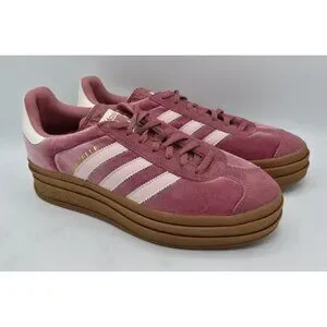 Adidas Womens Size 10 Gazelle Bold Gum Velvet Pink Platform Casual Sneakers Adidas Womens Size 10 Gazelle Bold Gum Velvet Pink Platform Casual Sneakers