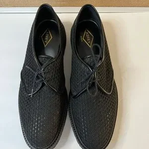 ADIEU PARIS TYPE 1 DERBY SHOE IN BLACK PERFORATED FABRIC Size 45 (US 12)