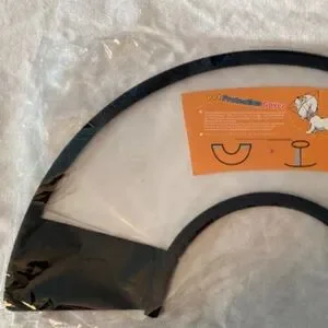 Adjustable Pet Recovery Cone Clear Black See Video Cat Dog Small Injury Surgery