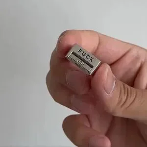 Adjustable Statement Ring - Silver Tone - Rotating Mood Words “F*** You Me Every