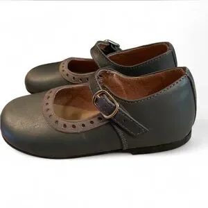 Adorable CLARYS Size EU 23 Size 7 US Toddler Gray Leather Mary Jane Shoes