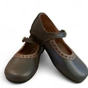 Adorable CLARYS Size EU 23 Size 7 US Toddler Gray Leather Mary Jane Shoes