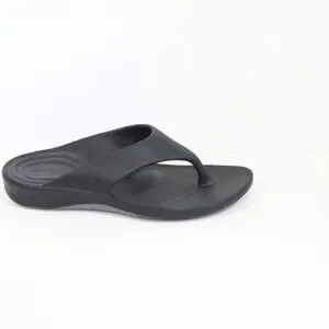 Aetrex Maui Flip Flops Men Sz 10 NEW Sandals Black Orthotic