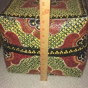 African Hand Painted Woven Storage Boxes