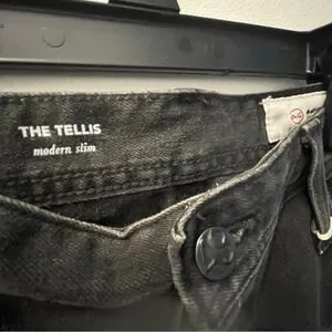 AG Jeans The Tellis Modern Slim Vapor Wash Distressed Black Size 30 NWT