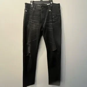 AG Jeans The Tellis Modern Slim Vapor Wash Distressed Black size 30 NWT