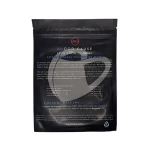 AG NEW Antimicrobial Protective Facial Mask Black Adult Small