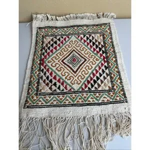 Age Handwoven Wool Anatolian/Caucasian Tribal Rug Sampler – Diamond Medallion
