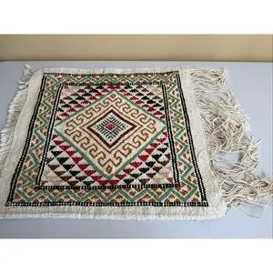 age Handwoven Wool Anatolian/Caucasian Tribal Rug Sampler – Diamond Medallion