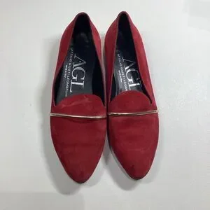 AGL Attilio Giusti Leombruni Red Suede Flats Women’s EU 36