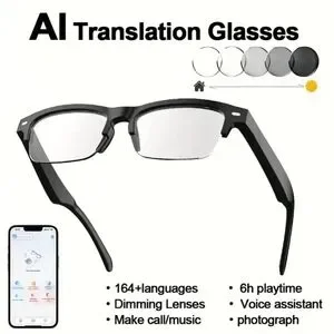AI Translation Glasses - Black