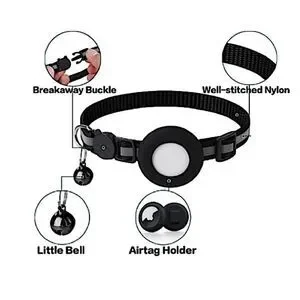 Airtag Cat Collar New Breakaway Buckle Reflective Collar With Air Tag Holder